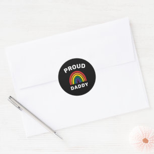 LGBTQ Proud Dad Gay Pride Rainbow Vaderdag Ronde Sticker