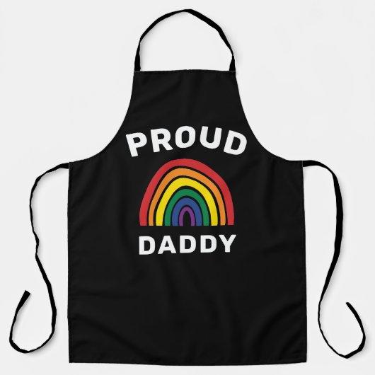 LGBTQ Proud Dad Gay Pride Rainbow Vaderdag Schort (Voorkant)