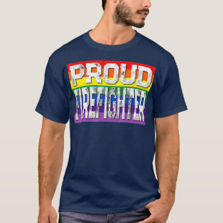 LGBTQ Proud Firefighter Gay Pride Rainbow T-shirt