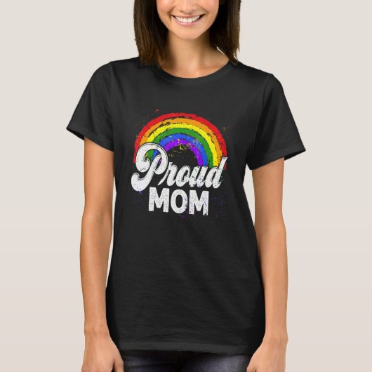LGBTQ Proud Mom Gay Pride LGBT Ally Rainbow Mother T-shirt (Voorkant)