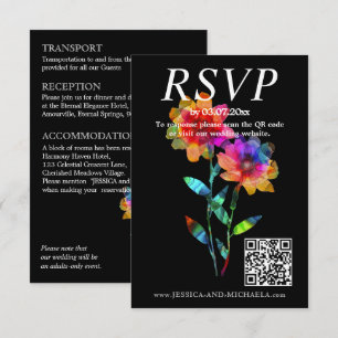 🌈 LGBTQ QR RSVP +Trouwdetails Petals & Pride Informatiekaartje
