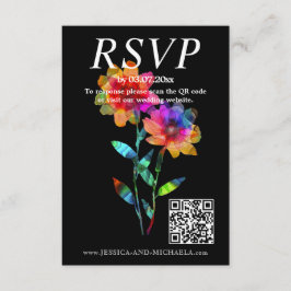 🌈 LGBTQ  QR RSVP +Wedding Details Petals & Pride  Informatiekaartje