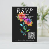 🌈 LGBTQ  QR RSVP +Wedding Details Petals & Pride  Informatiekaartje (Staand voorkant)