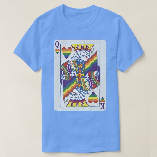 LGBTQ+ Queen King Card T-shirt (Design voorkant)