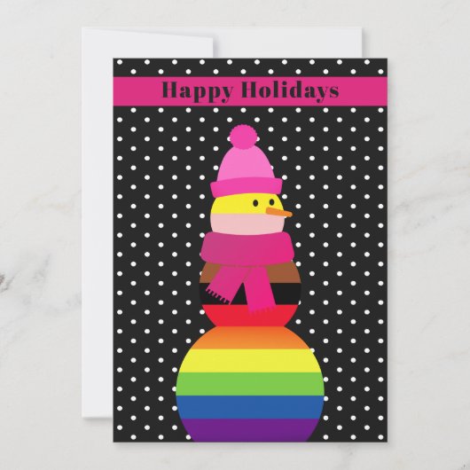 LGBTQ queer gay Snowman kerstkaart (Voorkant)