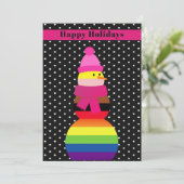LGBTQ queer gay Snowman kerstkaart (Staand voorkant)
