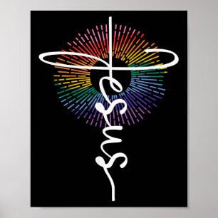 Lgbtq Queer Lesbisch Homoseksueel Trots Jezus Chri Poster