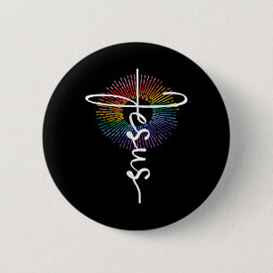 Lgbtq Queer Lesbisch Homoseksueel Trots Jezus Chri Ronde Button 5,7 Cm