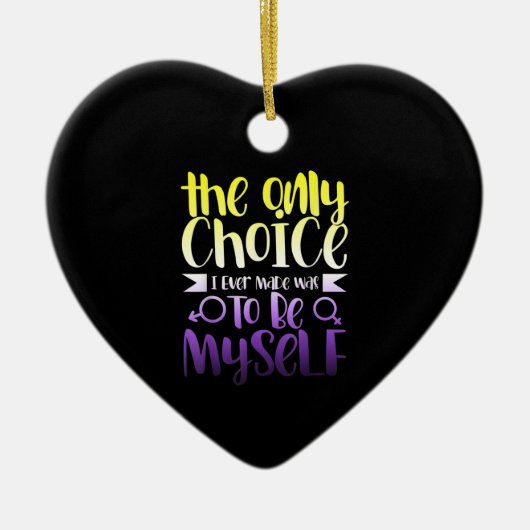 LGBTQ Queer Nonbinary Androgynous niet Binair Keramisch Ornament (Voorkant)