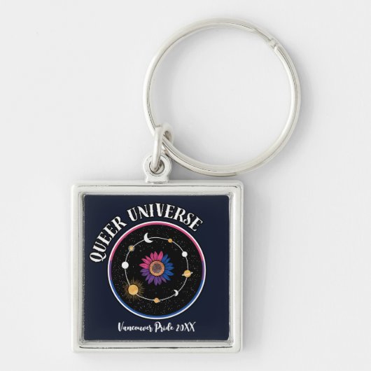 LGBTQ Queer Universum, Biseksuele Vlag Zonnebloem Sleutelhanger (Voorkant)