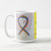 LGBTQ Rainbow Awareness Ribbon Angel - Aangepaste  Koffiemok (Links)