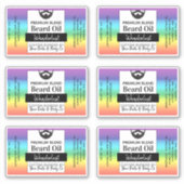 LGBTQ Rainbow Beard Oil Label met ingrediënten (Voorkant)