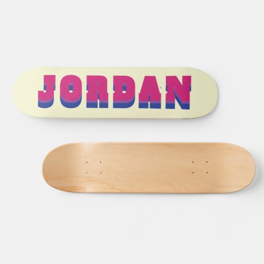 LGBTQ Rainbow Bisexual Pride Flag Aangepaste naam Persoonlijk Skateboard (Horizontaal)