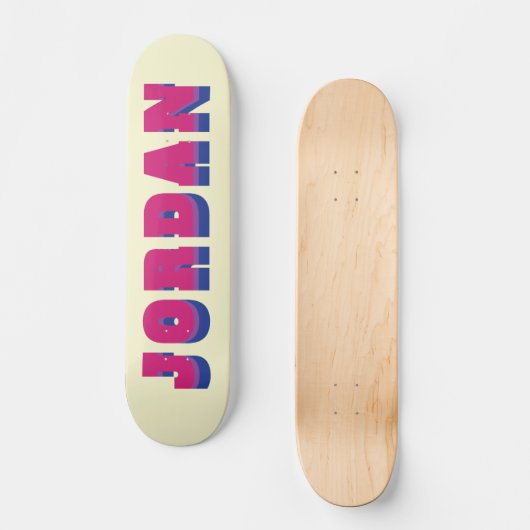 LGBTQ Rainbow Bisexual Pride Flag Aangepaste naam Persoonlijk Skateboard (Voorkant)