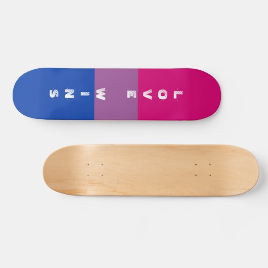 LGBTQ Rainbow Bisexual Pride Flag aangepaste tekst Persoonlijk Skateboard (Horizontaal)