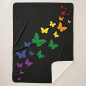 LGBTQ Rainbow Butterfly Trail Sherpa Deken (Voorkant)
