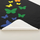 LGBTQ Rainbow Butterfly Trail Sherpa Deken (3/4)