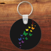 LGBTQ Rainbow Butterfly Trail Sleutelhanger (Achterkant)