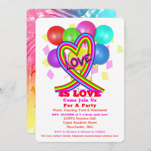  LGBTQ Rainbow Celebration Pride Party Invitation Kaart