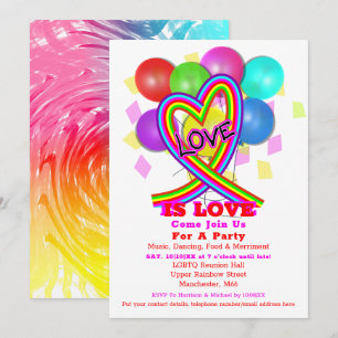  LGBTQ Rainbow Celebration Pride Party Invitation Kaart