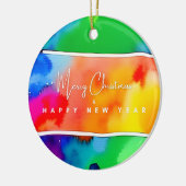 LGBTQ Rainbow Christmas Pride Keramisch Ornament (Links)