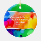 LGBTQ Rainbow Christmas Pride Keramisch Ornament (Achterkant)