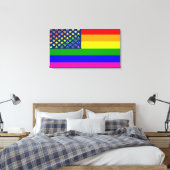Lgbtq Rainbow Flag Canvas Afdruk (Insitu (Slaapkamer))