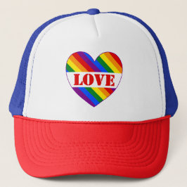 LGBTQ+ Rainbow Flag Liefde Hart voor Pride Maand - Trucker Pet