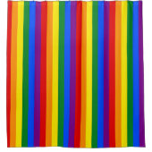 LGBTQ+ Rainbow Flag Stripes for Pride Month -  Douchegordijn (Voorkant)
