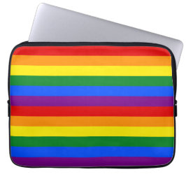 LGBTQ+ Rainbow Flag Stripes for Pride Month -  Laptop Sleeve