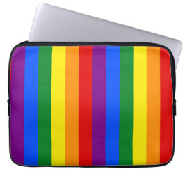 LGBTQ+ Rainbow Flag Stripes for Pride Month -  Laptop Sleeve
