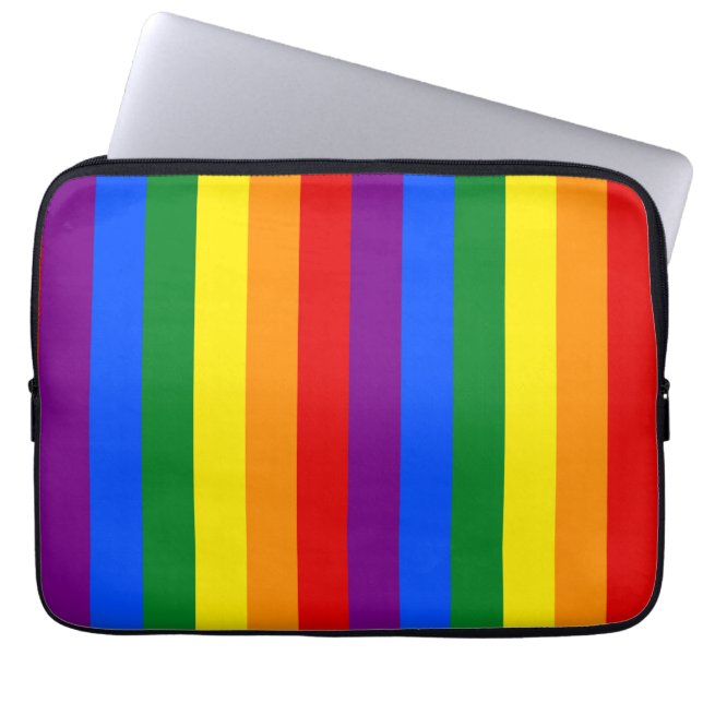 LGBTQ+ Rainbow Flag Stripes for Pride Month -  Laptop Sleeve (Voorkant)