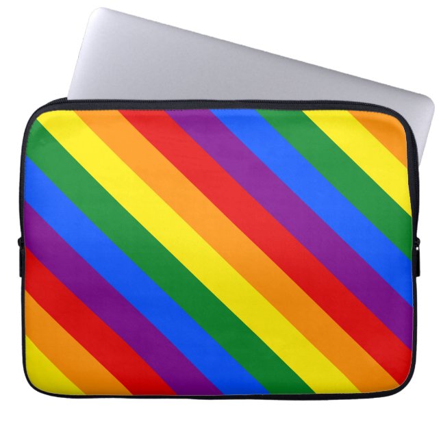 LGBTQ+ Rainbow Flag Stripes for Pride Month -  Laptop Sleeve (Voorkant)