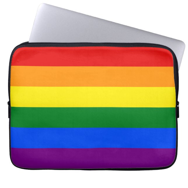 LGBTQ+ Rainbow Flag Stripes for Pride Month -  Laptop Sleeve (Voorkant)