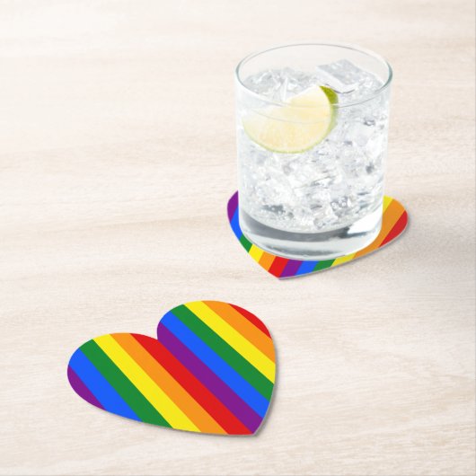 LGBTQ+ Rainbow Flag Stripes voor Pride Month - Kartonnen Onderzetters (Insitu)