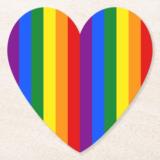 LGBTQ+ Rainbow Flag Stripes voor Pride Month - Kartonnen Onderzetters (Voorkant)