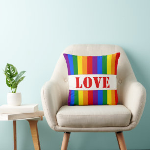 LGBTQ+ Rainbow Flag Stripes voor Pride Month - Kussen