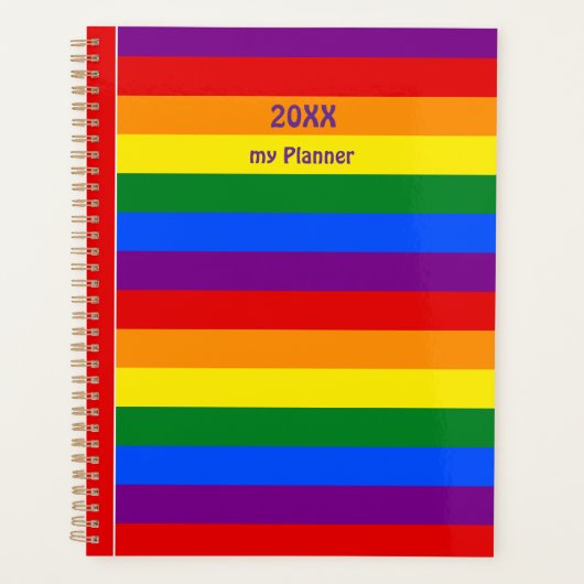 LGBTQ+ Rainbow Flag Stripes voor Pride Month - Planner (Voorkant)