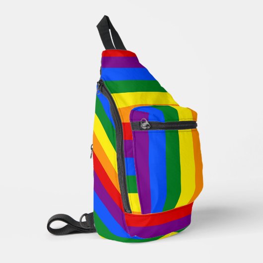 LGBTQ+ Rainbow Flag Stripes voor Pride Month - Sling Bag (Linkerhoek)