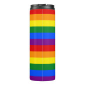 LGBTQ+ Rainbow Flag Stripes voor Pride Month - Thermosbeker (Achterkant)