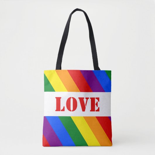LGBTQ+ Rainbow Flag Stripes voor Pride Month - Tote Bag (Voorkant)