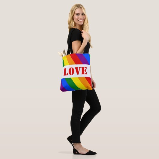LGBTQ+ Rainbow Flag Stripes voor Pride Month - Tote Bag (Op model)