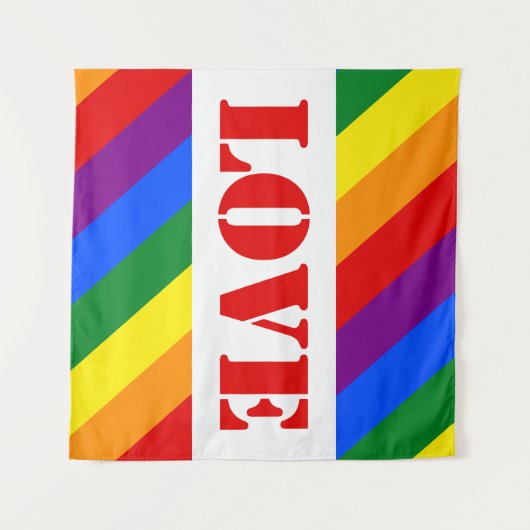 LGBTQ+ Rainbow Flag Stripes voor Pride Month - Wandkleed (Voorkant (horizontaal))