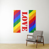 LGBTQ+ Rainbow Flag Stripes voor Pride Month - Wandkleed (In Situ (horizontaal))