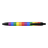 LGBTQ+ Rainbow Flag Stripes voor Pride Month - Zwarte Inkt Pen (Achterkant)