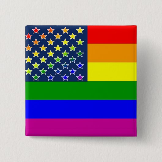 Lgbtq Rainbow Flag Vierkante Button 5,1 Cm (Voorkant)