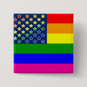 Lgbtq Rainbow Flag Vierkante Button 5,1 Cm