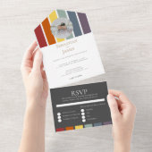 LGBTQ Rainbow Gay Elegant All In One Uitnodiging (Afscheurbaar)