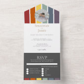 LGBTQ Rainbow Gay Elegant All In One Uitnodiging (Binnen)