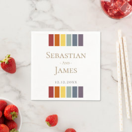 LGBTQ Rainbow Gay Elegant Weddenschap Servet
